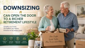 Downsizing helps retirees simplify life, reduce home maintenance, improve financial flexibility, and enjoy greater comfort and peace of mind.